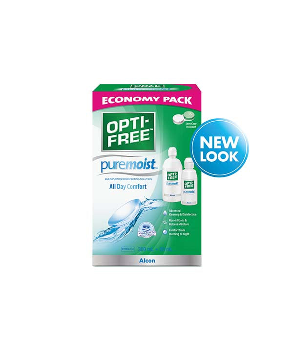 OPTI-FREE PureMoist Contact Lens Solution Economy Pack 300mL + 90mL